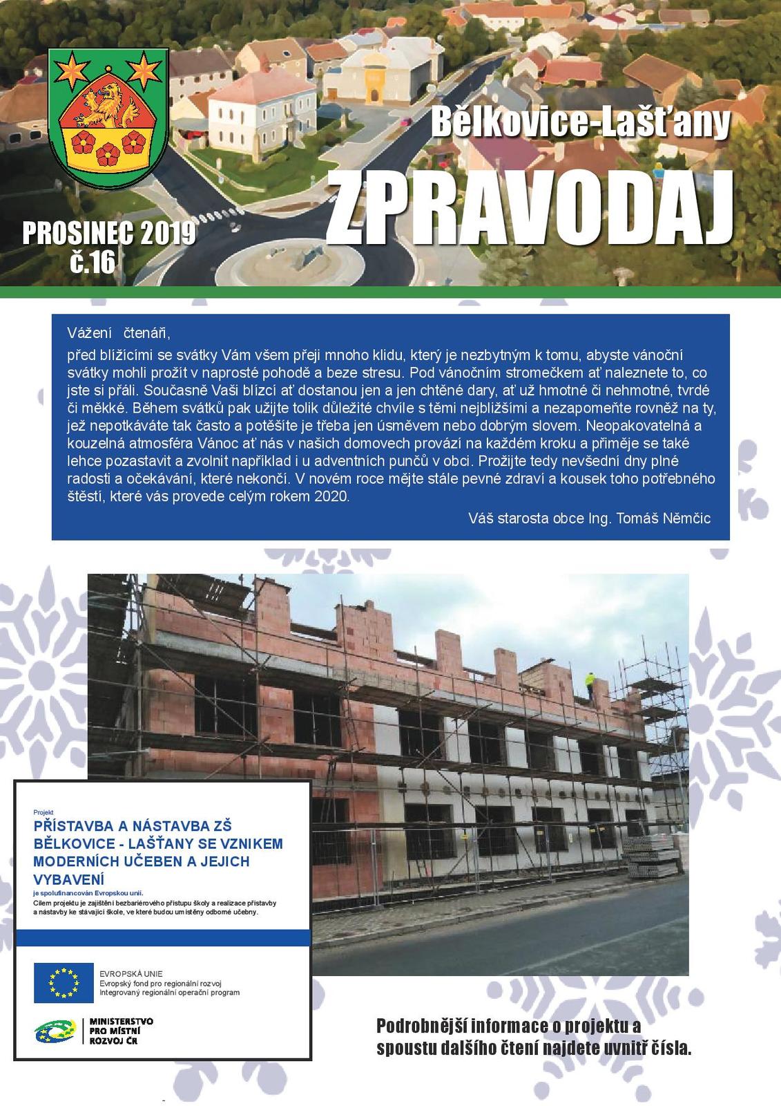 úvodní strana Zpravodaj prosinec 2019